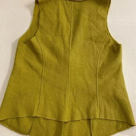 Cut Loose Women’s Vest Wool Boucle Green Buttons Pockets Lapel M-L - Picture 2 of 14